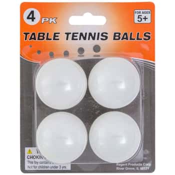 Table Tennis Balls 4pk Whiteblister Card