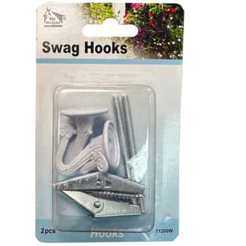 My Helper 2 Pack White Swag Hooks with Hardware