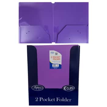 Premium Plastic 2-Pocket Folders - Purple