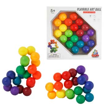 Fidget Toy Playable Art Ball 20pc Colorful Balls In Window Box