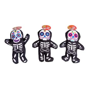 Dog Toy Plush Halloween Skeleton3 Assorted Hang Tag In Pdq#p32602