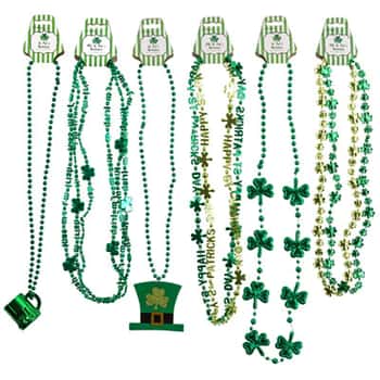 Necklace Bead St Patrick 6 Asst Styles 1-3pks/barbell Header