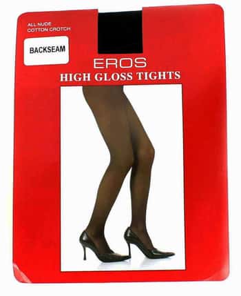 High Gloss Footed Tights - Black