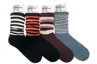 Women's Heavy Gauge Heavy Weight Ribbed Slouch Socks - Two Tone Animal Stripes