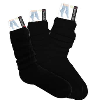 Women's Ribbed Slouch Socks - Black