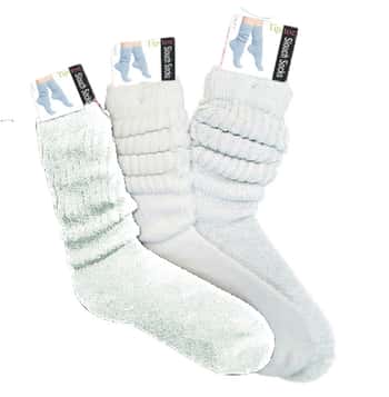 Women's Ribbed Slouch Socks - White