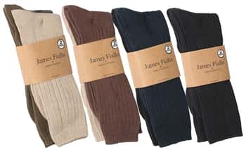 Men's Solid Ribbed Cotton Dress Socks - Size 10-13 - 2-Pair Packs