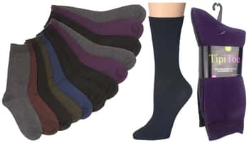 Women's Casual Crew Socks - Dark Colors - Size 9-11 - 3-Pair Packs