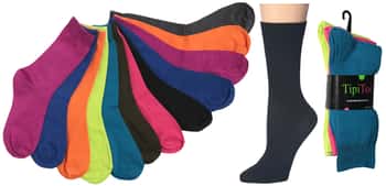 Women's Casual Crew Socks - Solid Colors - Size 9-11 - 3-Pair Packs