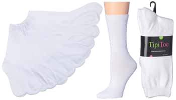 Women's White Casual Crew Socks - Size 9-11 - 3-Pair Packs