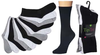 Women's Casual Crew Socks - Black/White/Grey - Size 9-11 - 3-Pair Packs