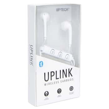 UPLink Wireless Bluetooth earbuds with inline mic controls in assorted colors