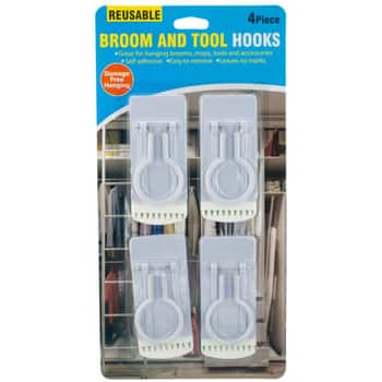 Reusable Self-Adhesive Broom &amp; Tool Hooks Set