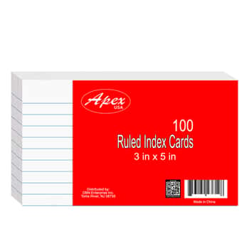 3" X 5" Ruled Index Cards - 100-Pack