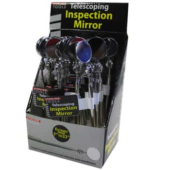Telescoping Mini Inspection Mirror w/Pen Clip in Countertop Display