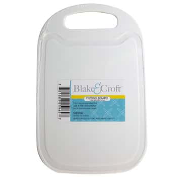 Cutting Board 13x8.5in White Pp Plastic W/handle Shrink W/label