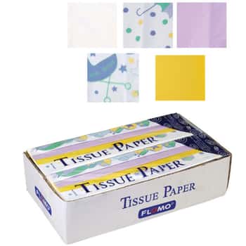 20 Sheet Printed &amp; Solid Gift Wrapping Tissue Assortment in PDQ Display