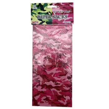 10 piece paper lunch bags in assorted camouflaged colors