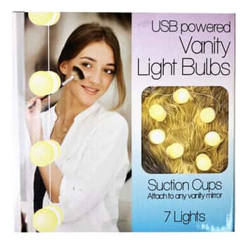 7 LED Hollywood Vanity Light Bulbs Powered by USB Cable