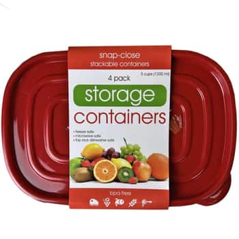 4 Pack Plastic Rectangular Food Container
