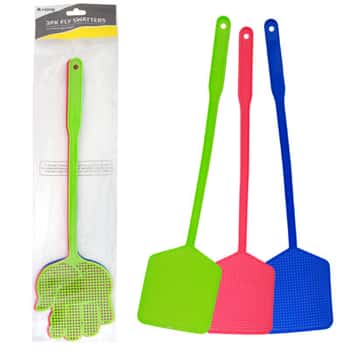 Fly Swatter 3pk 2ast Shapes 3-color Pack/printed Opp Bag