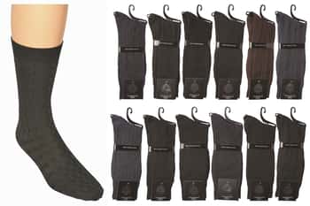 Men's Textured Knit Cotton Dress Socks - Size 10-13