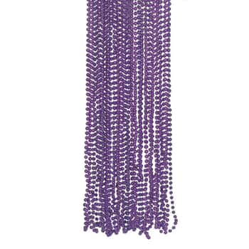 4 Pack Purple Metallic Bead Necklaces