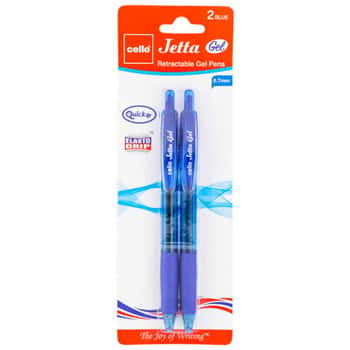 Pens 2ct Gel Blue Ink Jetta Retractable .7mm Ref# Gpjgbl0702
