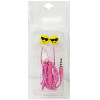 Emoji Sunglasses Earbuds in Pink &amp; Yellow