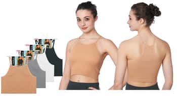 Women's Rib Knit Crop Sport Tank Tops - Sizes Medium-XL - Assorted Neutral Colors