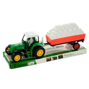 Friction Farm Tractor Truck &amp; Trailer Set
