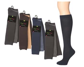Women's Solid Knit Knee High Socks - Size 9-11 - 3-Pair Packs