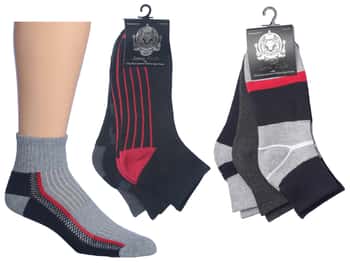 Men's Cushioned Athletic Ankle Socks w/ Arch Support - Urban Sport Prints - 3-Pair Packs