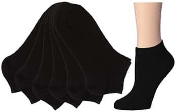 Women's Black Low Cut Socks - Size 9-11 - 6-Pair Packs