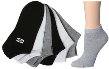 Women's Low Cut Socks - Black/White/Grey - Size 9-11 - 6-Pair Packs