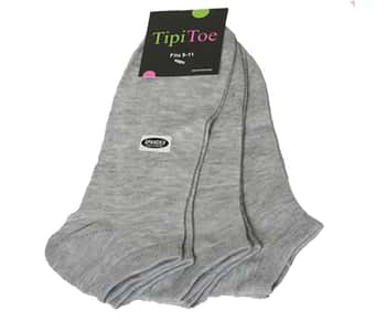 Women's Grey Low Cut Socks - Size 9-11 - 3-Pair Packs