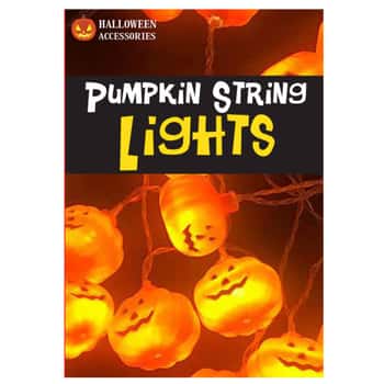 10 LED Plastic Blow Mold Pumpkin String Light Set