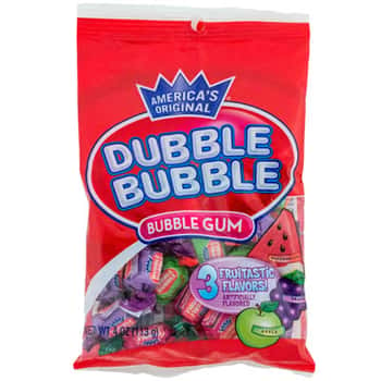 Bubble Gum Dubble Bubble 3 Fruitflavors Doubletwist Pcs Peg Bag