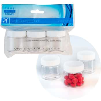 Travel Jar Kit 3pk 1.6oz Screw Lid For Creams/lotions 1.75in D