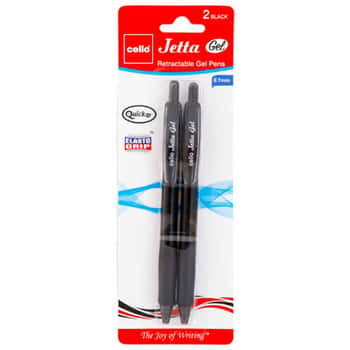 Pens 2ct Gel Black Ink Jetta Retractable .7mm Ref# Gpjgbk0702