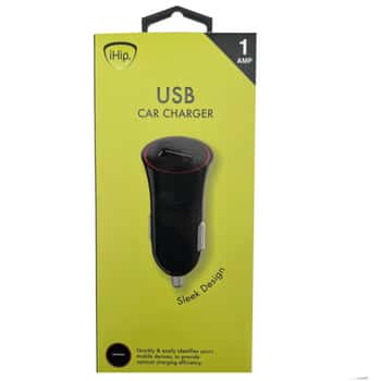 iHip 1A Black USB Car Charger