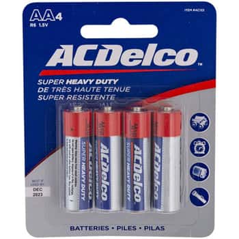 Batteries Aa 4pk Heavy Duty Ac Delco On Blister Card