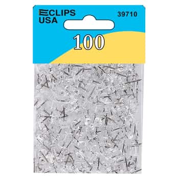 100 Ct. Clear Push Pins w/ Reusable Storage Container