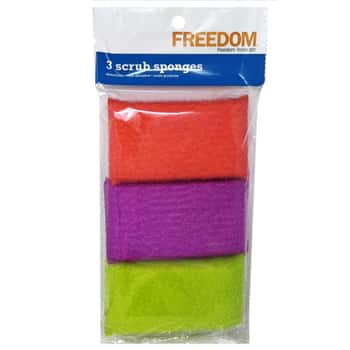 3 Pack Jumbo Colorful Scrub Sponges