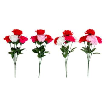 Rose/carnation Floral Bush 2ast Valentine 2 Color Combo/val Ht6-stem