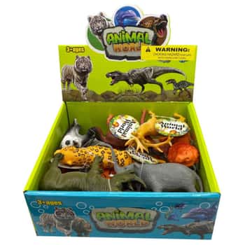 assorted wild animal figurine countertop display