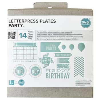WE-R 14 Piece Party Themed Letterpress Plates