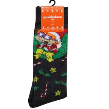 1 Pack Nickelodeon Rugrats Chuckie Mens Crew Socks in Sizes 10-13