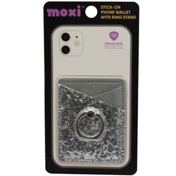 Moxi Assorted Stick on Phone Wallet with Ring Stand