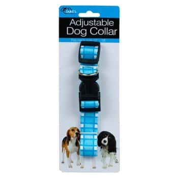 Adjustable Dog Collar With Plaid Design